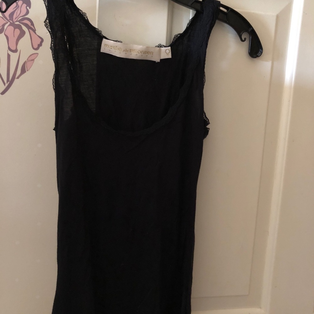 Designer tank with lace trim